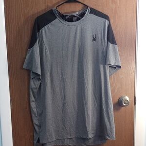 Spyder Men's Charcoal and Black Short Sleeve Tee Size XXL